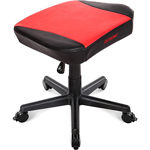 AKRacing Gaming Chair Ottoman Footrest Red Heavy Duty PU Leather Home Remote