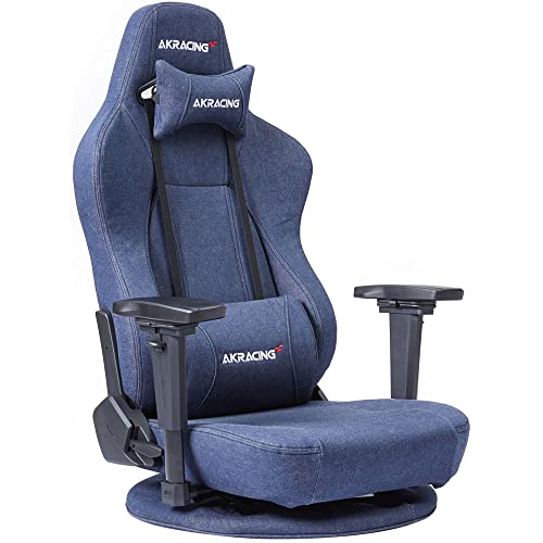 AKRacing Gyokuza Denim Gaming Chair with Domestic Denim Material, 180° Reclining, Home & Remote